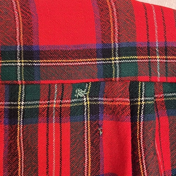 1960s Game and Lake Red Loop Button Up Shirt Buffalo Plaid 100% Wool - Picture 10 of 17